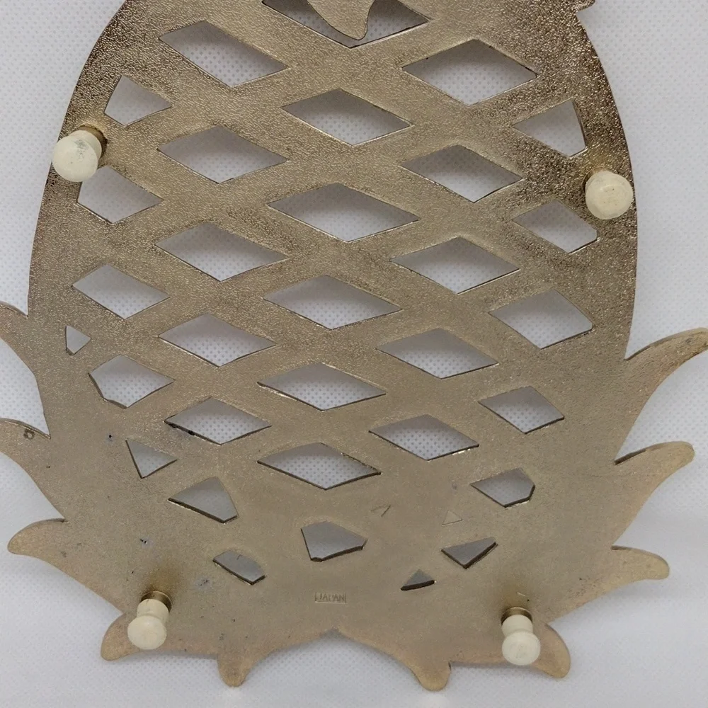 Vintage Wm. A. Rogers‎ Oneida Bronze/Enamel Plate Pineapple Trivet
